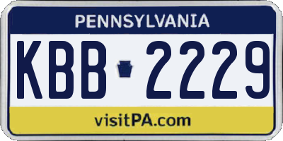PA license plate KBB2229