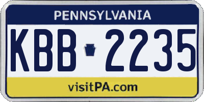 PA license plate KBB2235