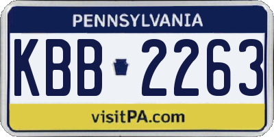 PA license plate KBB2263