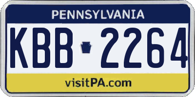 PA license plate KBB2264