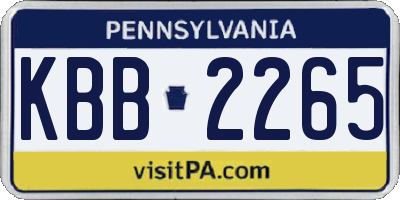 PA license plate KBB2265