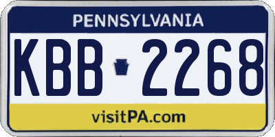 PA license plate KBB2268