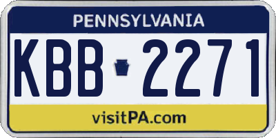 PA license plate KBB2271