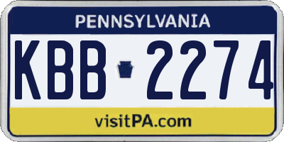 PA license plate KBB2274