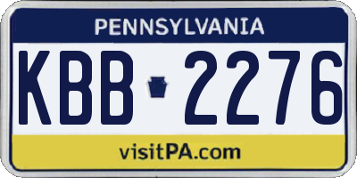 PA license plate KBB2276