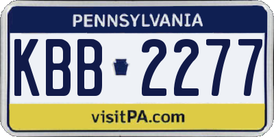 PA license plate KBB2277