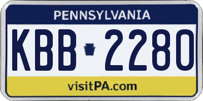 PA license plate KBB2280