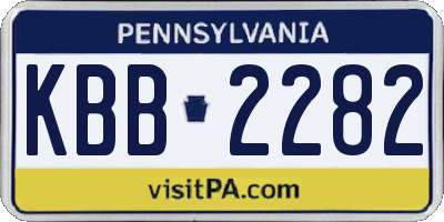 PA license plate KBB2282