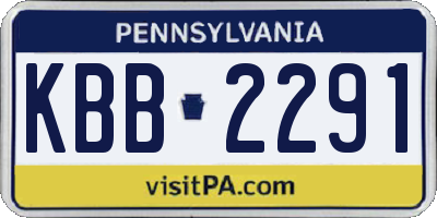 PA license plate KBB2291