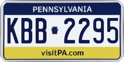 PA license plate KBB2295