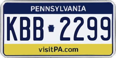 PA license plate KBB2299