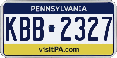 PA license plate KBB2327
