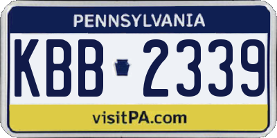 PA license plate KBB2339