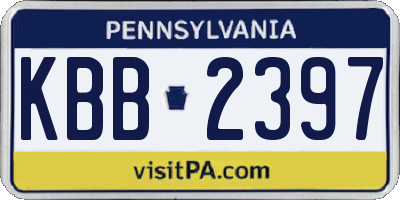 PA license plate KBB2397