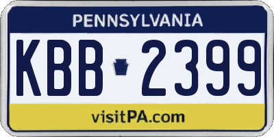 PA license plate KBB2399