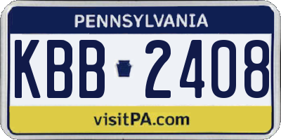 PA license plate KBB2408