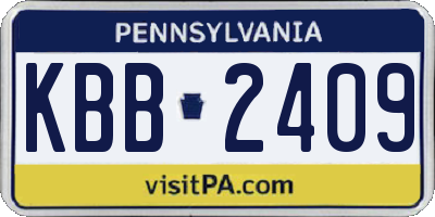 PA license plate KBB2409