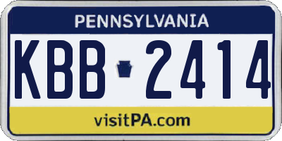 PA license plate KBB2414