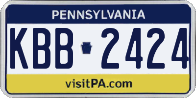 PA license plate KBB2424