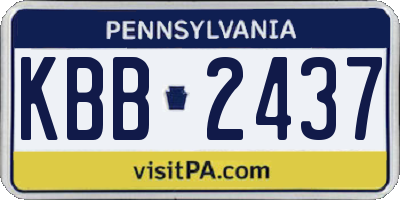 PA license plate KBB2437
