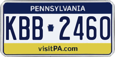 PA license plate KBB2460