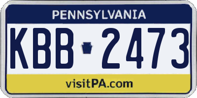 PA license plate KBB2473