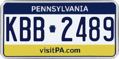 PA license plate KBB2489