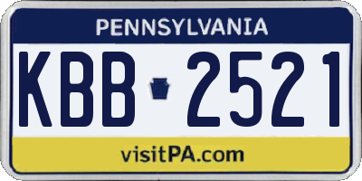 PA license plate KBB2521