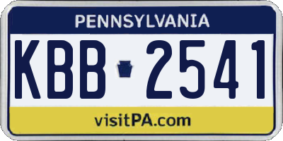 PA license plate KBB2541