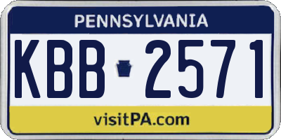 PA license plate KBB2571