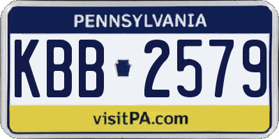 PA license plate KBB2579