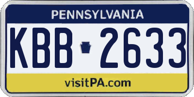 PA license plate KBB2633