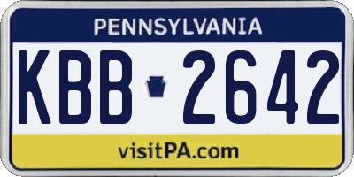 PA license plate KBB2642