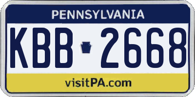 PA license plate KBB2668