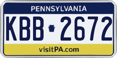 PA license plate KBB2672