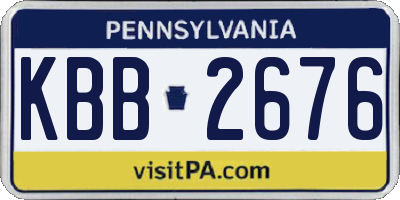 PA license plate KBB2676