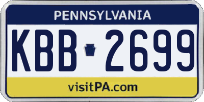 PA license plate KBB2699