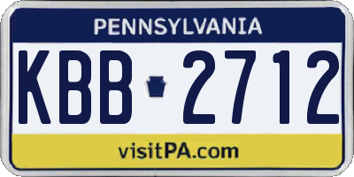 PA license plate KBB2712