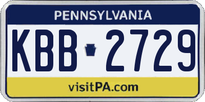 PA license plate KBB2729