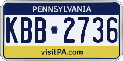 PA license plate KBB2736