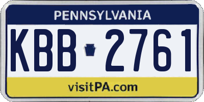 PA license plate KBB2761