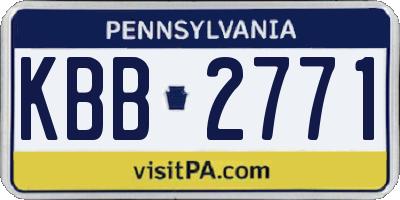 PA license plate KBB2771