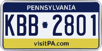 PA license plate KBB2801