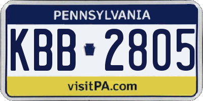 PA license plate KBB2805