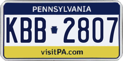 PA license plate KBB2807