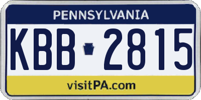 PA license plate KBB2815