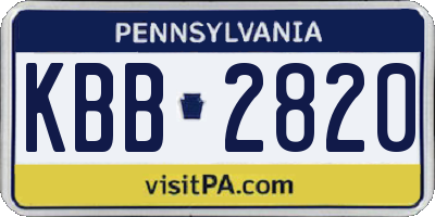 PA license plate KBB2820