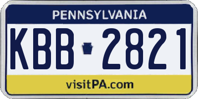 PA license plate KBB2821