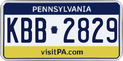 PA license plate KBB2829