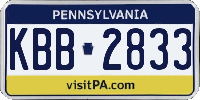 PA license plate KBB2833